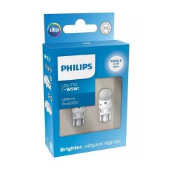 ΛΑΜΠΕΣ LED T10 PHILIPS LED T10 8000K Ultinon Pro6000