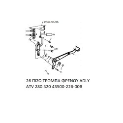 26 ΠΙΣΩ ΤΡΟΜΠΑ ΦΡΕΝΟΥ ADLY PARTFINDER ATV 280 320 43500-226-00B