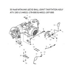 53 ΜΠΑΛΑΚΙ ΔΕΞΙΟ BALL JOINT ΤΑΧΥΤΗΤΩΝ ADLY PARTFINDER ATV 150 U S 44521-179-000 & 44521-197-000