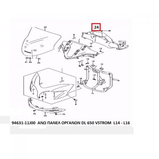 ΠΑΝΕΛ ΟΡΓΑΝΩΝ DL 650 L14 - L16