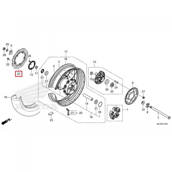 ΔΙΣΚΟΠΛΑΚΑ ΠΙΣΩ ΦΡΕΝΟΥ CRF 1100 ADV SPORTS 20 - 22 ΔΙΣΚΟΠΛΑΚΑ ΠΙΣΩ ΦΡΕΝΟΥ CRF 1100 ADV SPORTS 20 - 22