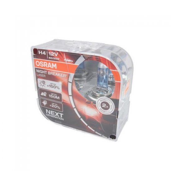 ΛΑΜΠΕΣ ΣΕΤ 2 ΤΕΜ. OSRAM H4 12V60/55W P43T NIGHT BREAKER UP TO 150% φωτεινώτητα UP TO 150m +20% δέσμη φωτώς ΛΑΜΠΕΣ ΣΕΤ 2 ΤΕΜ. OSRAM H4 12V60/55W P43T NIGHT BREAKER UP TO 150% φωτεινώτητα UP TO 150m +20% δέσμη φωτώς