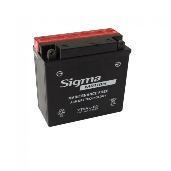 ΜΠΑΤΑΡΙΑ SIGMA MOTION YT5AL-BS = YB5LB 120x60x130 75Ah ΜΠΑΤΑΡΙΑ SIGMA MOTION YT5AL-BS = YB5LB 120x60x130 75Ah