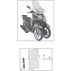 ΖΕΛATINA GIVI 2120DT YAMAHA TRICITY 125 14 - 15   74X63cm  θέλει ΚΙΤ τοποθ. D2120KIT
