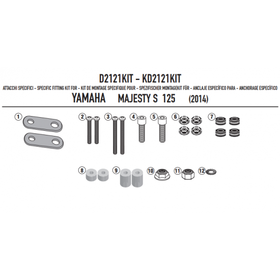 ΖΕΛΑΤΙΝΑ GIVI 2121DT YAMAHA MAJESTY S 125  14 - 17  70,5X50cm θέλει ΚΙΤ τοποθ. D2121KIT 