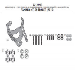 ΖΕΛATINA GIVI 2122DT YAMAHA  TRACER MT - 09 15 - 17  69X50cm θέλει ΚΙΤ τοποθ. D2122KIT