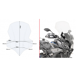 ΖΕΛATINA GIVI 2139DT YAMAHA TRACER 900 / GT 18 - 19  69,5X48cm ( 20,5cm ψηλοτερη)