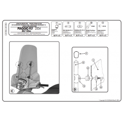 ΚΙΤ τοποθέτησης ζελατίνας GIVI A110A ΓΙΑ FLY 50 - 125  04 - 16 