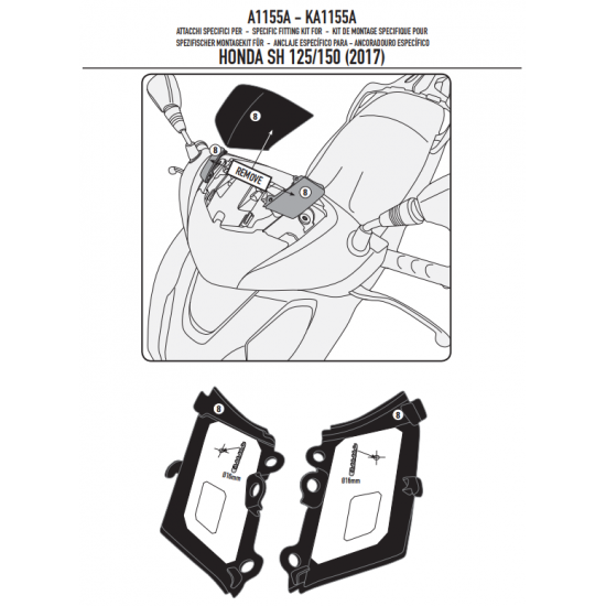 ΚΙΤ ΖΕΛΑΤΙΝΑΣ GIVI A1155A για HONDA SH 125 I - 150 I 17 > 19 ( 1117A ) ΚΙΤ ΖΕΛΑΤΙΝΑΣ GIVI A1155A για HONDA SH 125 I - 150 I 17 > 19 ( 1117A )