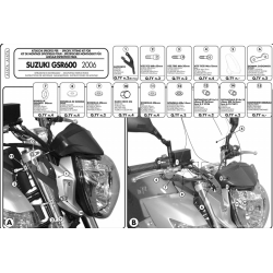 KIT ΖΕΛΑΤΙΝΑΣ GIVI A167A SUZUKI GSR 600 06 > 11 , ΓΙΑ ΤΗΝ 245Α & 245N