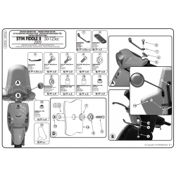 ZEΛATINA GIVI 293A SYM FIDDLE II 50 > 125  09 > 19 50x63 cm δεν περιλαμβάνεται κιτ τοποθέτησης A293A 