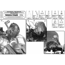 ΚΙΤ για ZEΛΑΤΙΝΑ GIVI D140KIT ΥΑΜAHA FZ6 04 > 06 γυμνό  