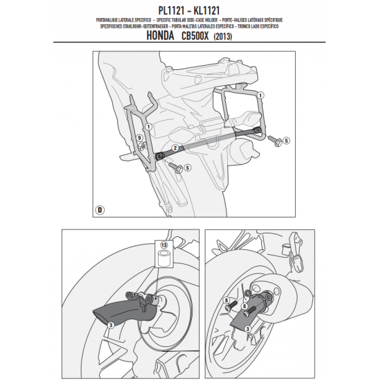 ΠΛΑΙΝΕΣ ΒΑΣEIΣ ΒΑΛΙΤΣΑΣ GIVI PL1121 HONDA CB 500 X 13 > 18 ΠΛΑΙΝΕΣ ΒΑΣEIΣ ΒΑΛΙΤΣΑΣ GIVI PL1121 HONDA CB 500 X 13 > 18