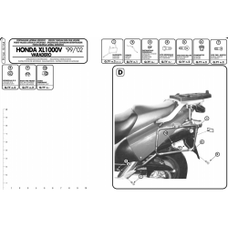 ΠΛΑΙΝΕΣ ΒΑΣΕΙΣ ΒΑΛΙΤΣΑΣ GIVI PL164 HONDA XLV 1000 VARADERO 99 > 02 