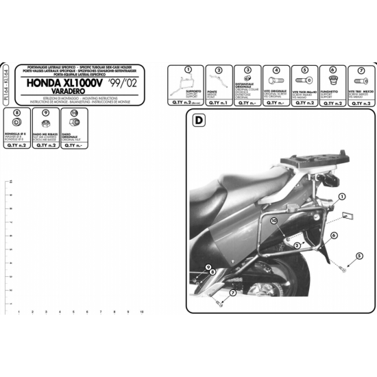 ΠΛΑΙΝΕΣ ΒΑΣΕΙΣ ΒΑΛΙΤΣΑΣ GIVI PL164 HONDA XLV 1000 VARADERO 99 > 02 ΠΛΑΙΝΕΣ ΒΑΣΕΙΣ ΒΑΛΙΤΣΑΣ GIVI PL164 HONDA XLV 1000 VARADERO 99 > 02