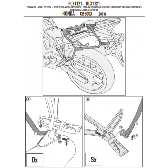 ΠΛΑΙΝΕΣ ΒΑΣEIΣ ΒΑΛΙΤΣΑΣ GIVI PLX1121 HONDA CB 500 X 13 > 18 για V35 ΠΛΑΙΝΕΣ ΒΑΣEIΣ ΒΑΛΙΤΣΑΣ GIVI PLX1121 HONDA CB 500 X 13 > 18 για V35