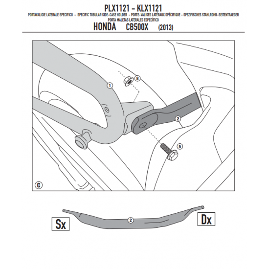 ΠΛΑΙΝΕΣ ΒΑΣEIΣ ΒΑΛΙΤΣΑΣ GIVI PLX1121 HONDA CB 500 X 13 > 18 για V35 ΠΛΑΙΝΕΣ ΒΑΣEIΣ ΒΑΛΙΤΣΑΣ GIVI PLX1121 HONDA CB 500 X 13 > 18 για V35