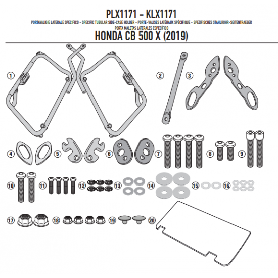 ΠΛΑΙΝΕΣ ΒΑΣΕΙΣ ΒΑΛΙΤΣΑΣ GIVI PLX1171 HONDA CB 500 X 19 ΠΛΑΙΝΕΣ ΒΑΣΕΙΣ ΒΑΛΙΤΣΑΣ GIVI PLX1171 HONDA CB 500 X 19