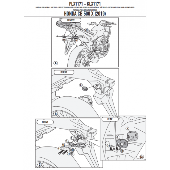 ΠΛΑΙΝΕΣ ΒΑΣΕΙΣ ΒΑΛΙΤΣΑΣ GIVI PLX1171 HONDA CB 500 X 19 ΠΛΑΙΝΕΣ ΒΑΣΕΙΣ ΒΑΛΙΤΣΑΣ GIVI PLX1171 HONDA CB 500 X 19