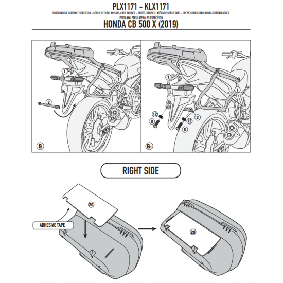 ΠΛΑΙΝΕΣ ΒΑΣΕΙΣ ΒΑΛΙΤΣΑΣ GIVI PLX1171 HONDA CB 500 X 19 ΠΛΑΙΝΕΣ ΒΑΣΕΙΣ ΒΑΛΙΤΣΑΣ GIVI PLX1171 HONDA CB 500 X 19