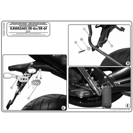 ΠΛΑΙΝΕΣ ΒΑΣΕΙΣ ΒΑΛΙΤΣΑΣ GIVI PLX449 KAWASAKI ER6 N - ER6 F 09 > 11 ΠΛΑΙΝΕΣ ΒΑΣΕΙΣ ΒΑΛΙΤΣΑΣ GIVI PLX449 KAWASAKI ER6 N - ER6 F 09 > 11
