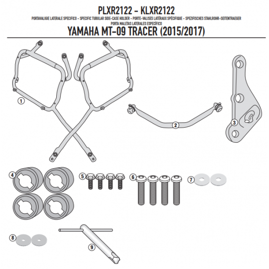 ΠΛΑΙΝΕΣ ΒΑΣΕΙΣ ΒΑΛΙΤΣΑΣ GIVI PLXR2122 YAMAHA ΜΤ09 TRACER 15 > 17 για V35 ΠΛΑΙΝΕΣ ΒΑΣΕΙΣ ΒΑΛΙΤΣΑΣ GIVI PLXR2122 YAMAHA ΜΤ09 TRACER 15 > 17 για V35