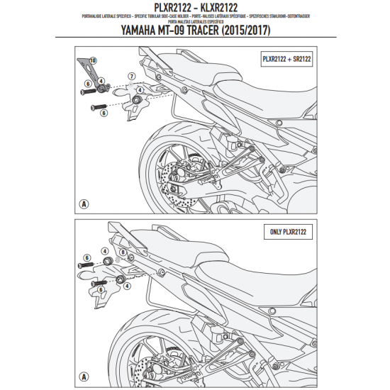 ΠΛΑΙΝΕΣ ΒΑΣΕΙΣ ΒΑΛΙΤΣΑΣ GIVI PLXR2122 YAMAHA ΜΤ09 TRACER 15 > 17 για V35 ΠΛΑΙΝΕΣ ΒΑΣΕΙΣ ΒΑΛΙΤΣΑΣ GIVI PLXR2122 YAMAHA ΜΤ09 TRACER 15 > 17 για V35