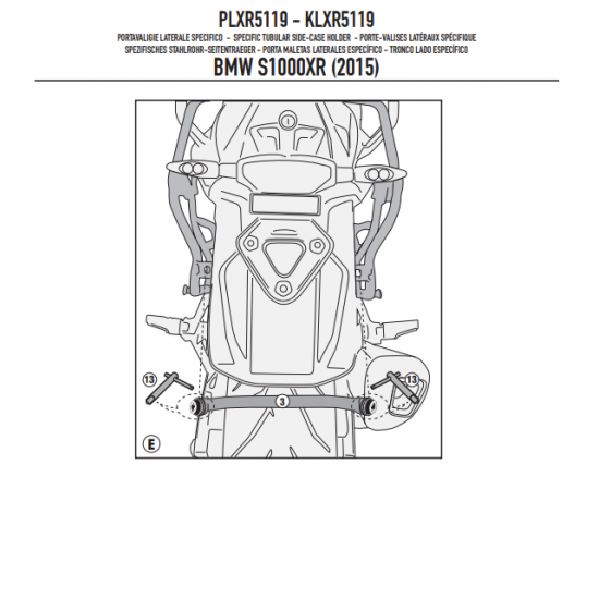 ΠΛΑΙΝΕΣ ΒΑΣΕΙΣ ΒΑΛΙΤΣΑΣ GIVI PLXR5119 S 1000 XR 15 > 19 ΠΛΑΙΝΕΣ ΒΑΣΕΙΣ ΒΑΛΙΤΣΑΣ GIVI PLXR5119 S 1000 XR 15 > 19