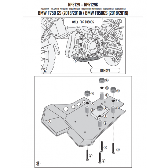 ΠΡΟΣΤΑΣΙΑ ΚΑΡΤΕΡ GIVI RP5129 ΑΛΟΥΜΙΝΙΟΥ BMW F 750 & 850 GS 18 > 19 ΠΡΟΣΤΑΣΙΑ ΚΑΡΤΕΡ GIVI RP5129 ΑΛΟΥΜΙΝΙΟΥ BMW F 750 & 850 GS 18 > 19