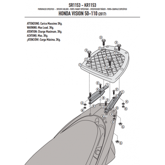ΣΧΑΡΑ GIVI SR115 SUZUKI BURGMAN 250 - 400 03 > 06 ΣΧΑΡΑ GIVI SR115 SUZUKI BURGMAN 250 - 400 03 > 06