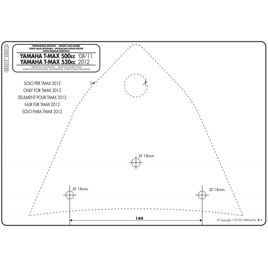 ΣΧΑΡΑ GIVI SR2013 YAMAHA T-MAX 500 08 - 11 TMAX 530 - 12 ΣΧΑΡΑ GIVI SR2013 YAMAHA T-MAX 500 08 - 11 TMAX 530 - 12