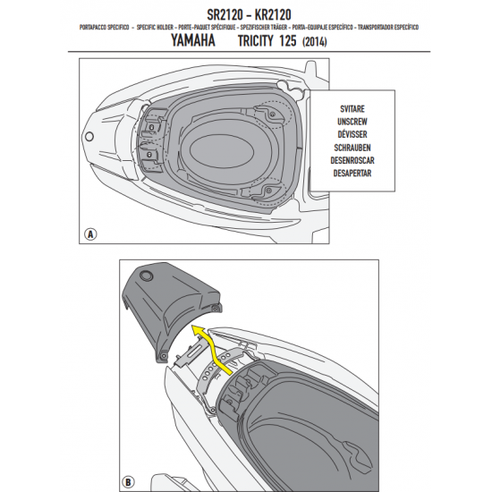 ΣΧΑΡΑ GIVI SR2120 YAMAHA TRICITY 125 14 > 15 ΣΧΑΡΑ GIVI SR2120 YAMAHA TRICITY 125 14 > 15