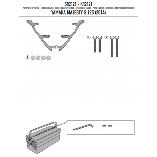 ΣΧΑΡΑ GIVI SR2121 YAMAHA MAJESTY S 125   - 14 > 15   