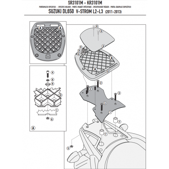 ΣΧΑΡΑ GIVI SR3101M SUZUKI DL 650 VSTROM 12 > 14 MONOLOCK ΣΧΑΡΑ GIVI SR3101M SUZUKI DL 650 VSTROM 12 > 14 MONOLOCK