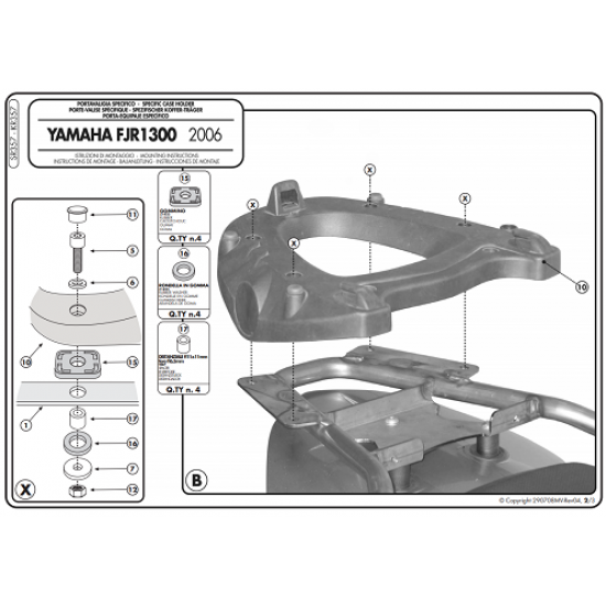 ΣΧΑΡΑ GIVI SR357 YAMAHA FJR 1300 06 > 07 ΣΧΑΡΑ GIVI SR357 YAMAHA FJR 1300 06 > 07
