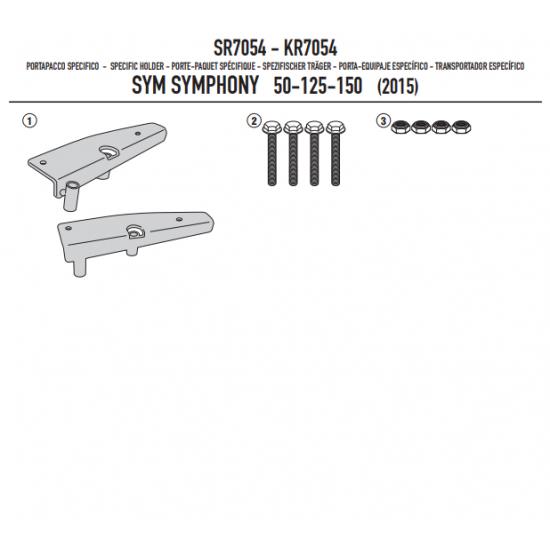 ΣΧΑΡΑ GIVI SR7054 SYM Symphony ST 50 - 125 - 200 15 > 20 ΣΧΑΡΑ GIVI SR7054 SYM Symphony ST 50 - 125 - 200 15 > 20