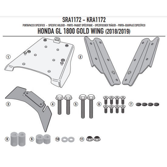 ΣΧΑΡΑ GIVI SRA1172 HONDA GOLD WING 18 > 21 ΣΧΑΡΑ GIVI SRA1172 HONDA GOLD WING 18 > 21