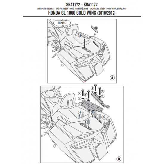 ΣΧΑΡΑ GIVI SRA1172 HONDA GOLD WING 18 > 21 ΣΧΑΡΑ GIVI SRA1172 HONDA GOLD WING 18 > 21