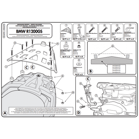 ΣΧΑΡΑ GIVI SRA692 BMW R 1200 GS 04 > 12 ΣΧΑΡΑ GIVI SRA692 BMW R 1200 GS 04 > 12